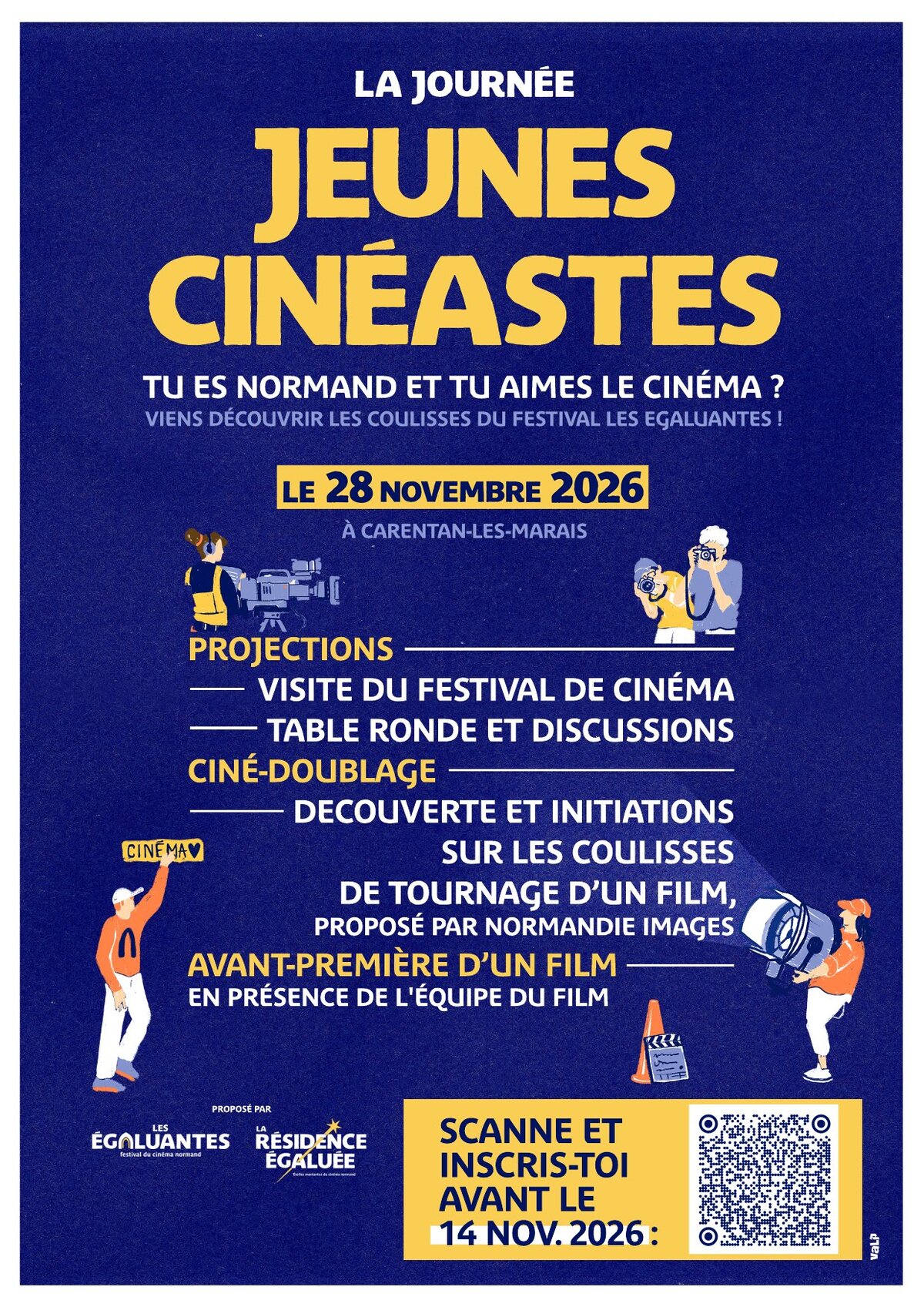 Affiche de la Journée Jeunes Cinéastes, le 28 novembre 2026 à Carentan-les-Marais
